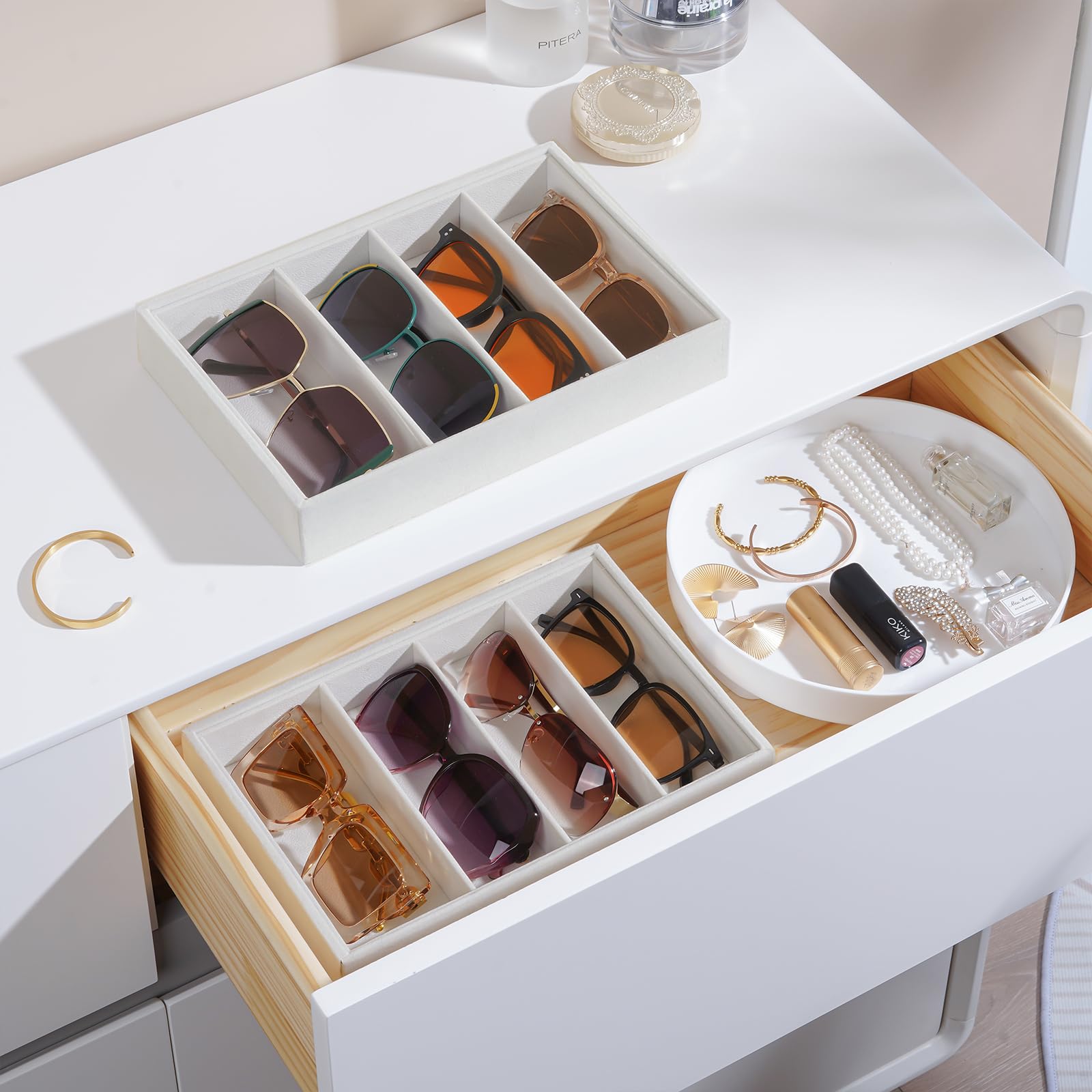 Velvet Sunglasses Organizer Tray