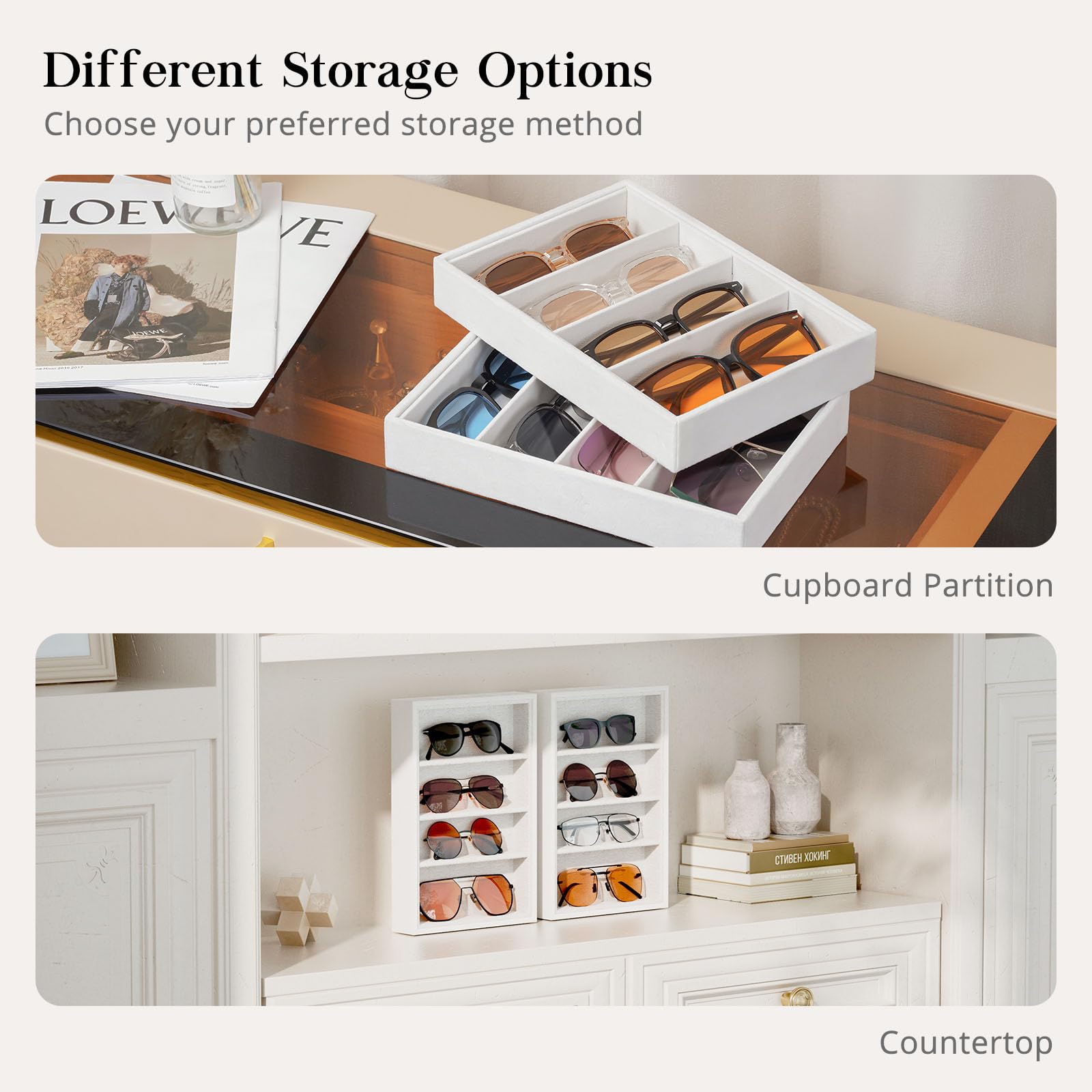 Velvet Sunglasses Organizer Tray