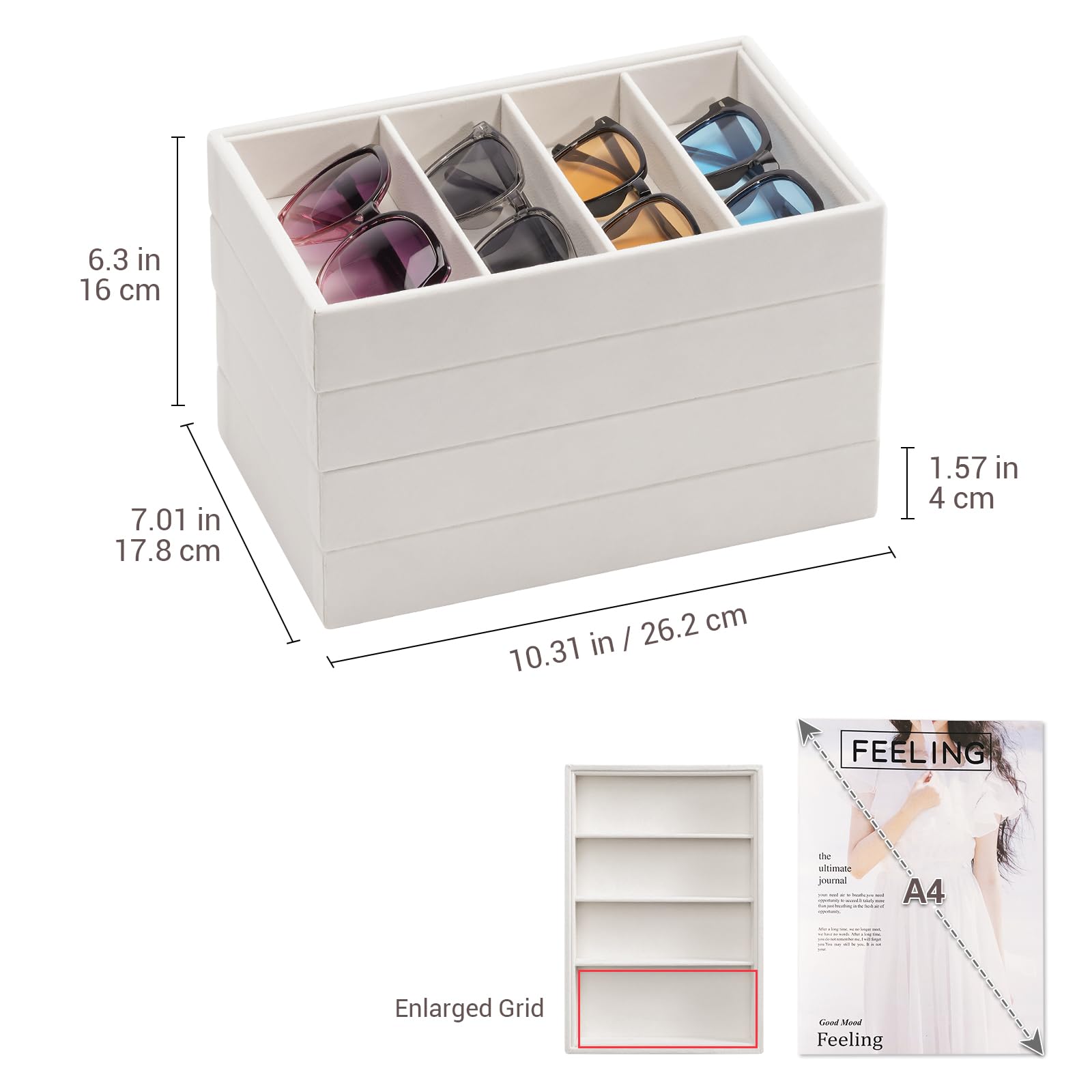 Velvet Sunglasses Organizer Tray