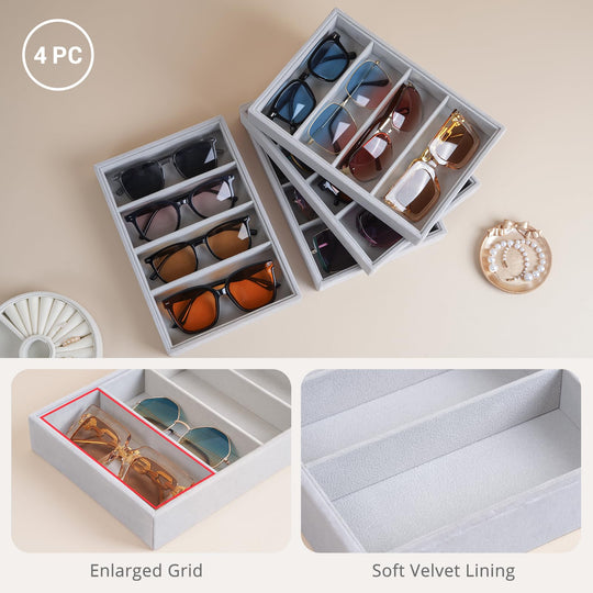 Velvet Sunglasses Organizer Tray