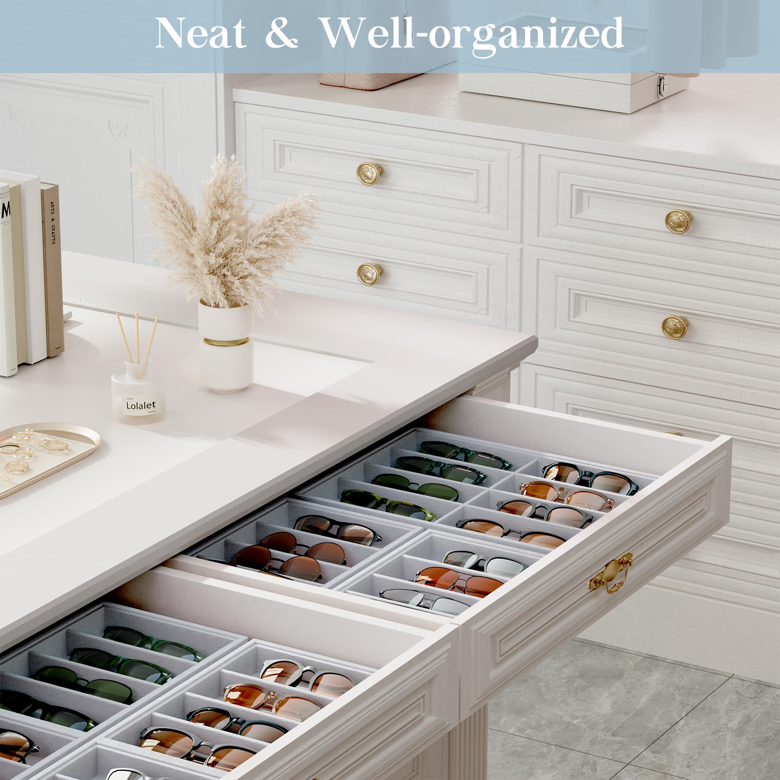 Velvet Sunglasses Organizer Tray