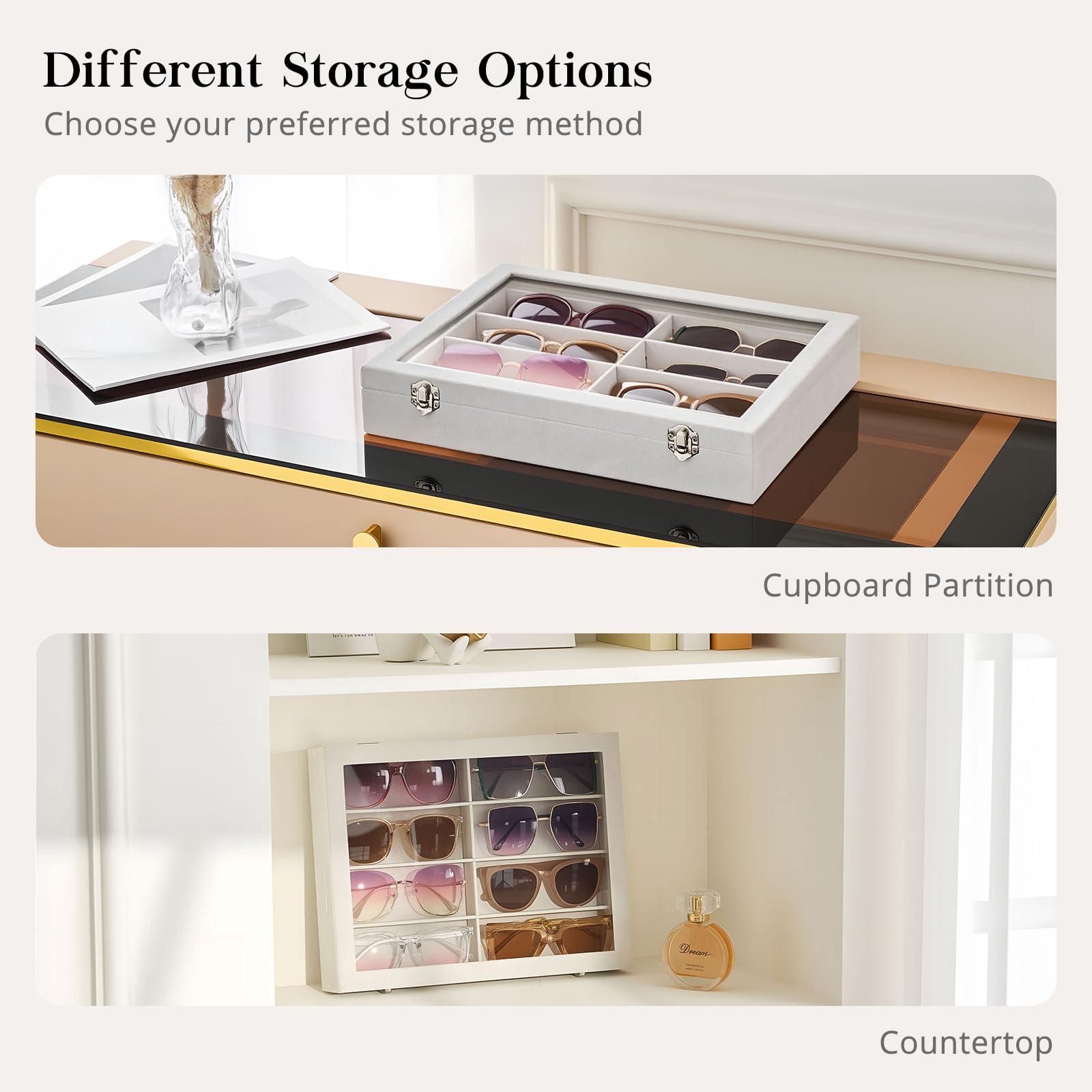 Velvet Sunglasses Organizer Tray