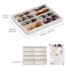 Detail view of the empty 8-slot Lolalet sunglass organizer, showing the quality craftsmanship and plush velvet material.