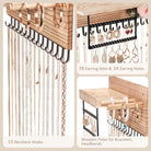 Wall Mounted Hanging Jewelry Organizer with Storage Shelf
