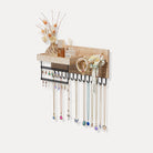 Wall Mounted Hanging Jewelry Organizer with Storage Shelf