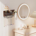 Wall Mounted Hanging Jewelry Organizer with Storage Shelf