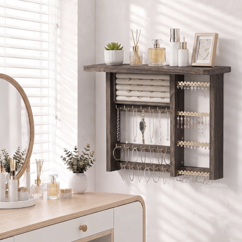 Large Capacity Wall Mounted Hanging Jewelry Organizer