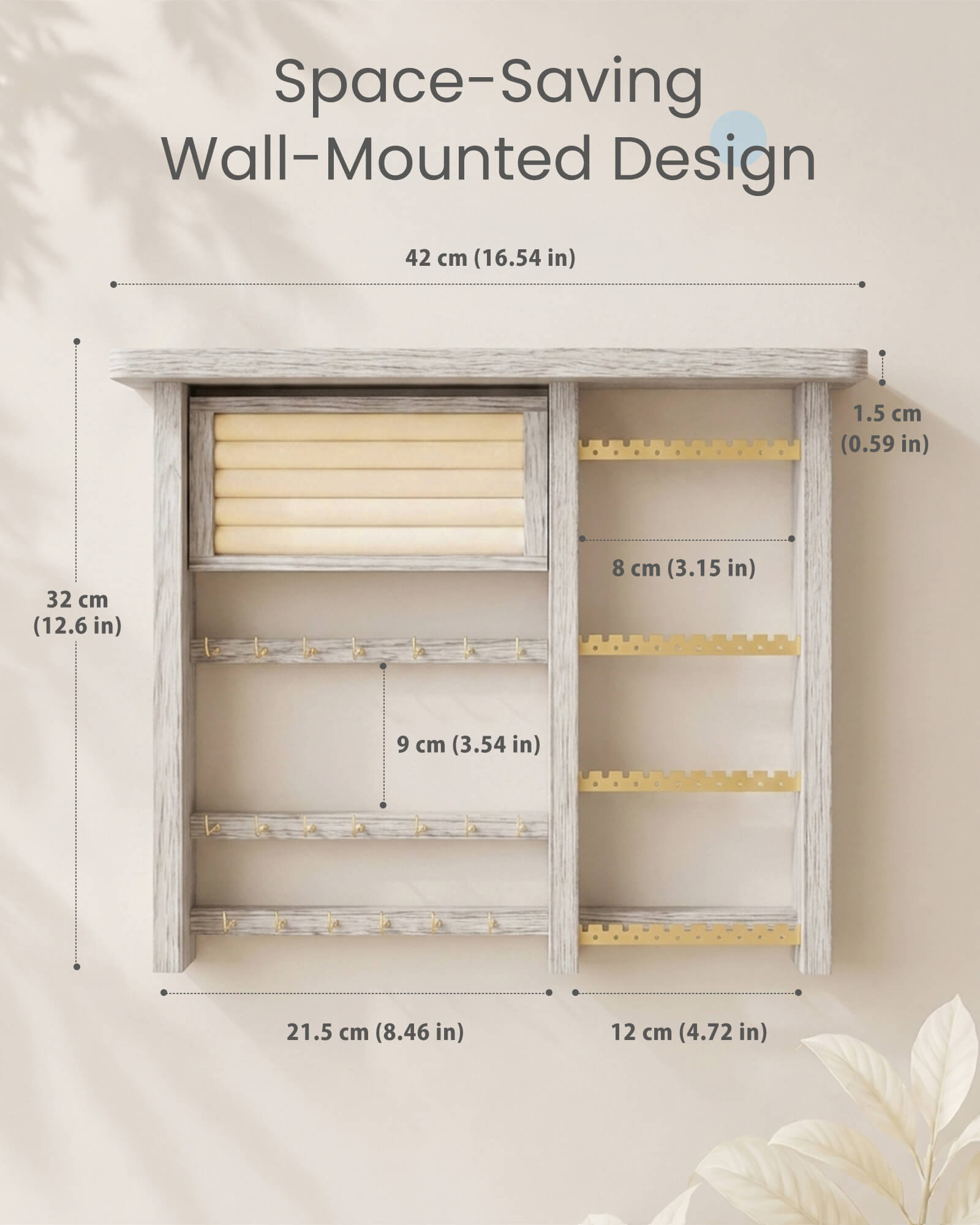 Large Capacity Wall Mounted Hanging Jewelry Organizer
