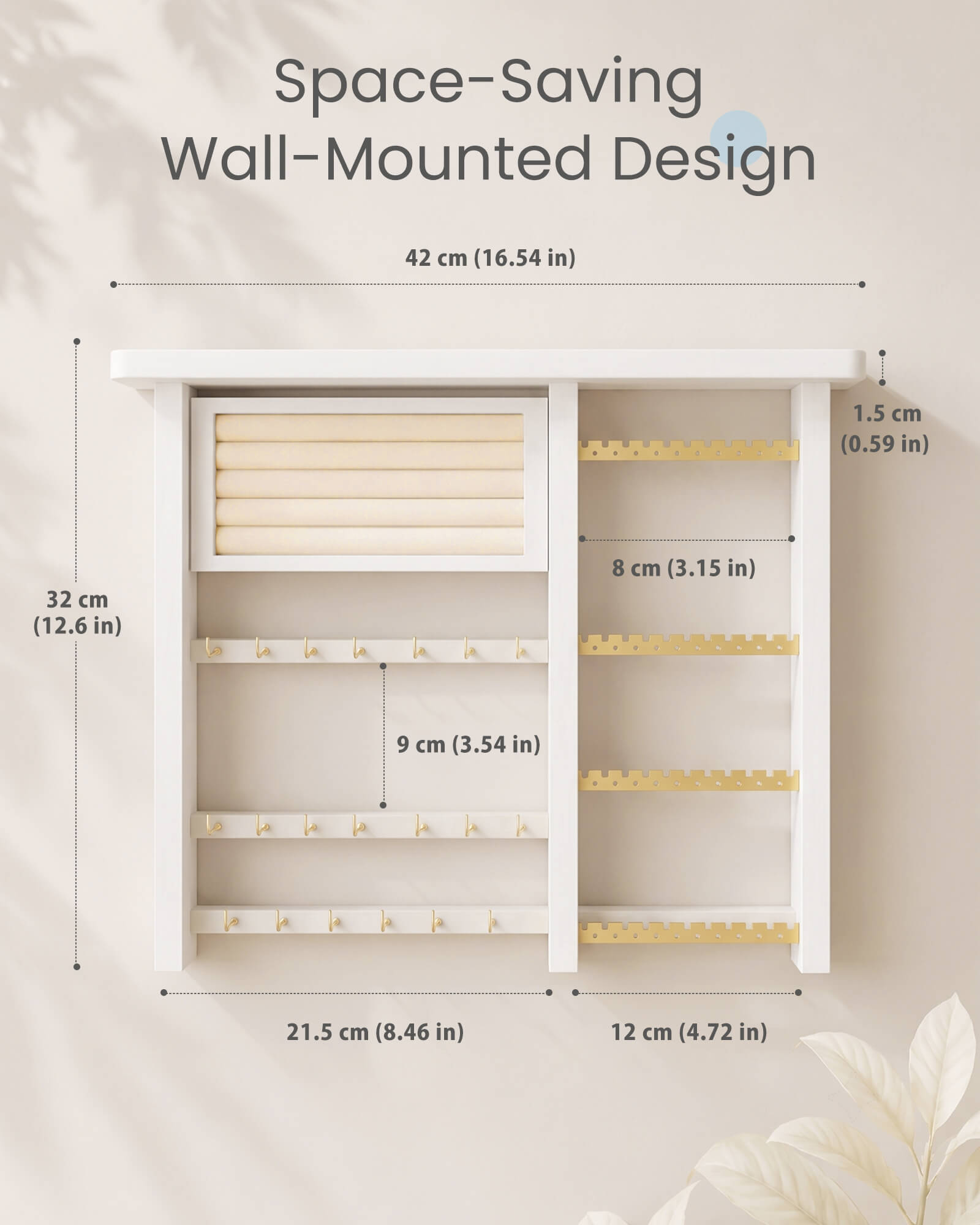 Large Capacity Wall Mounted Hanging Jewelry Organizer