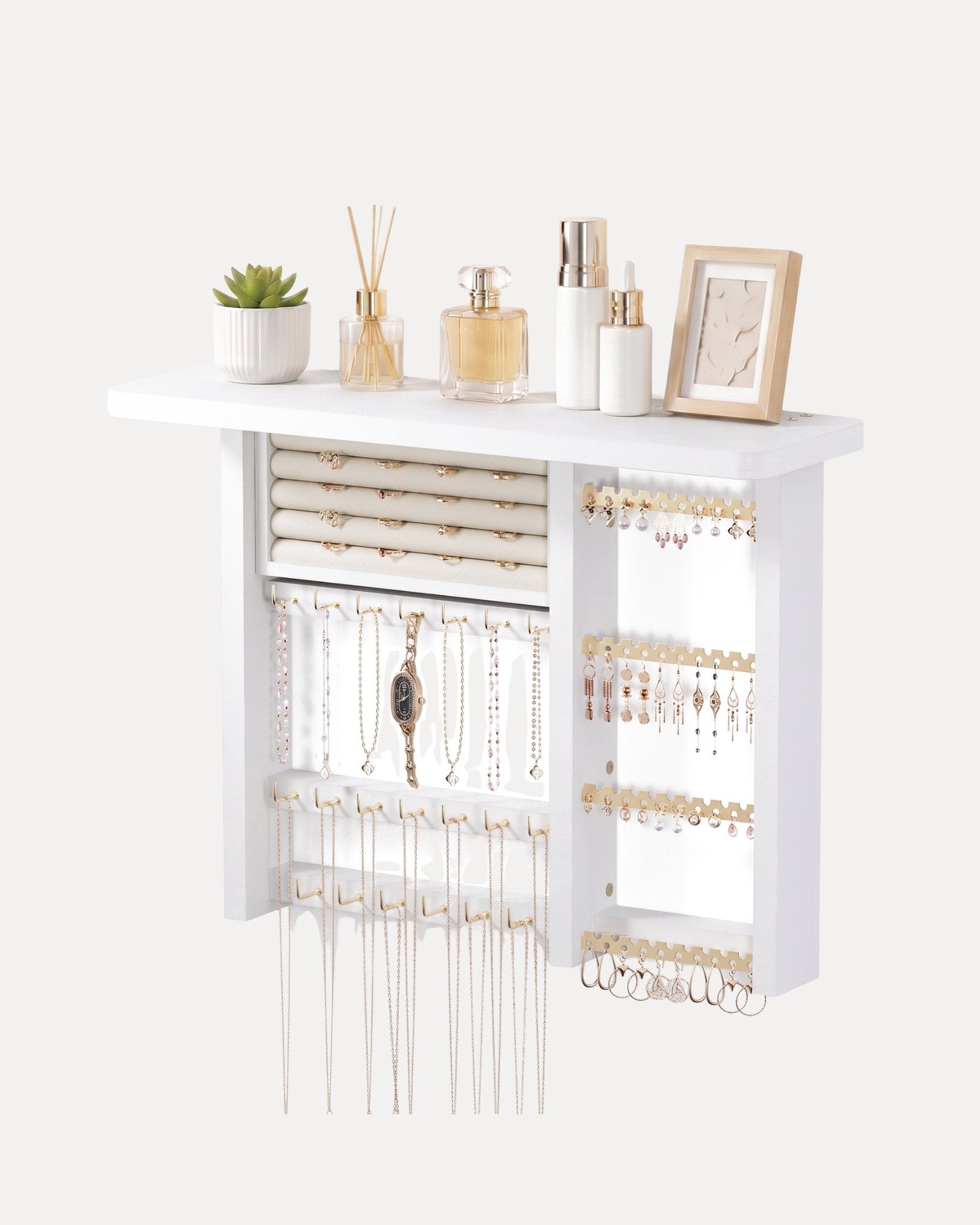 Large Capacity Wall Mounted Hanging Jewelry Organizer