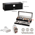 6 Slot Watch Display Case with Drawer