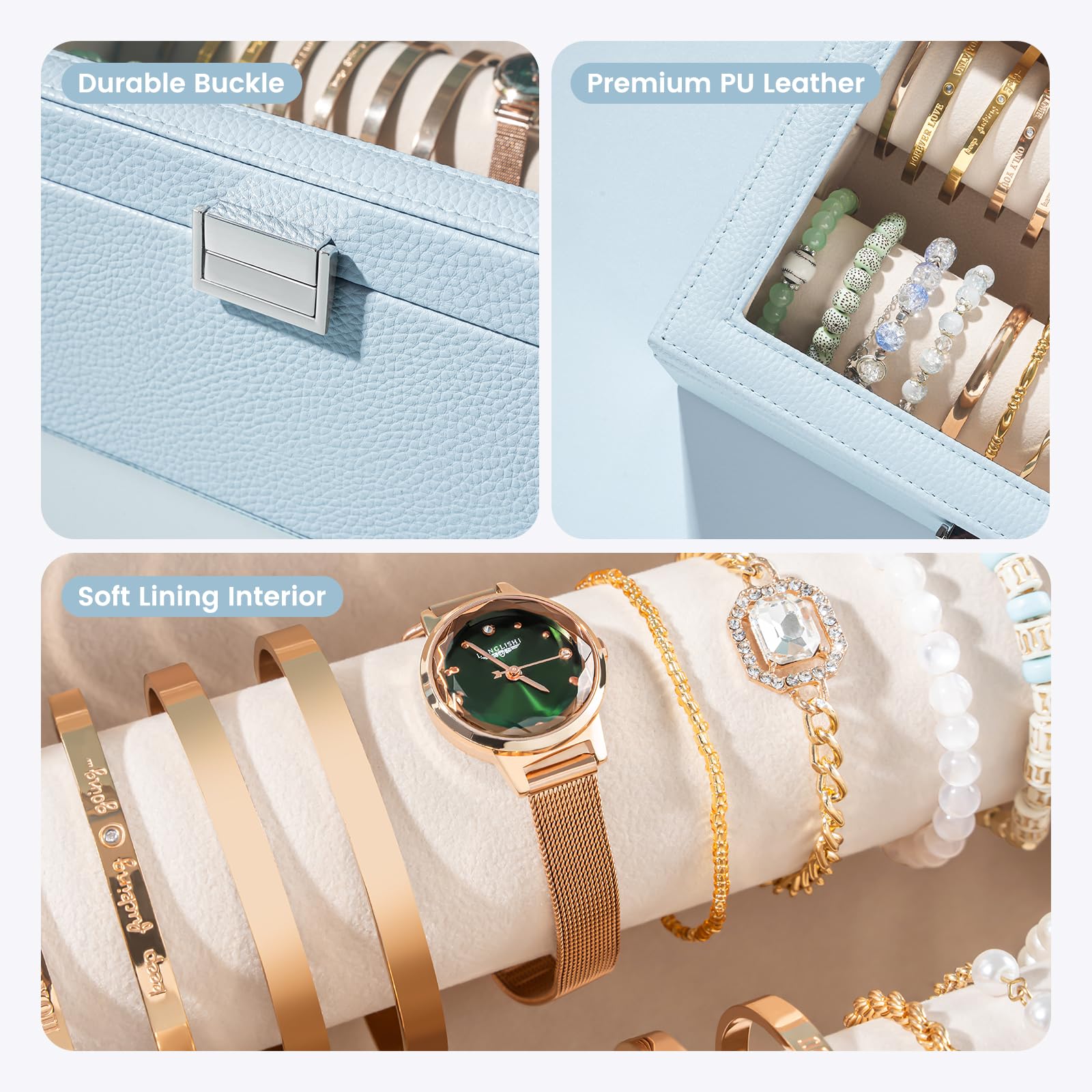 Bracelet Display Holder Clear Lid Jewelry Box