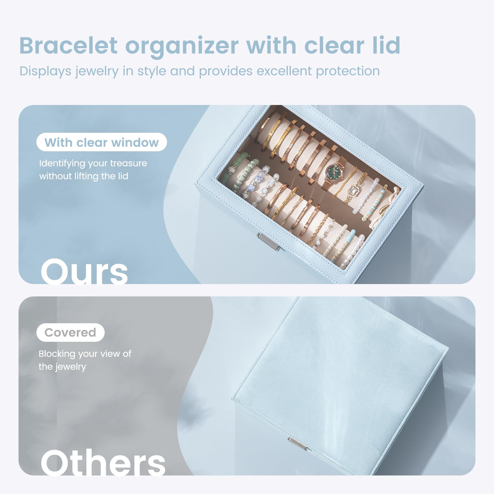 Bracelet Display Holder Clear Lid Jewelry Box