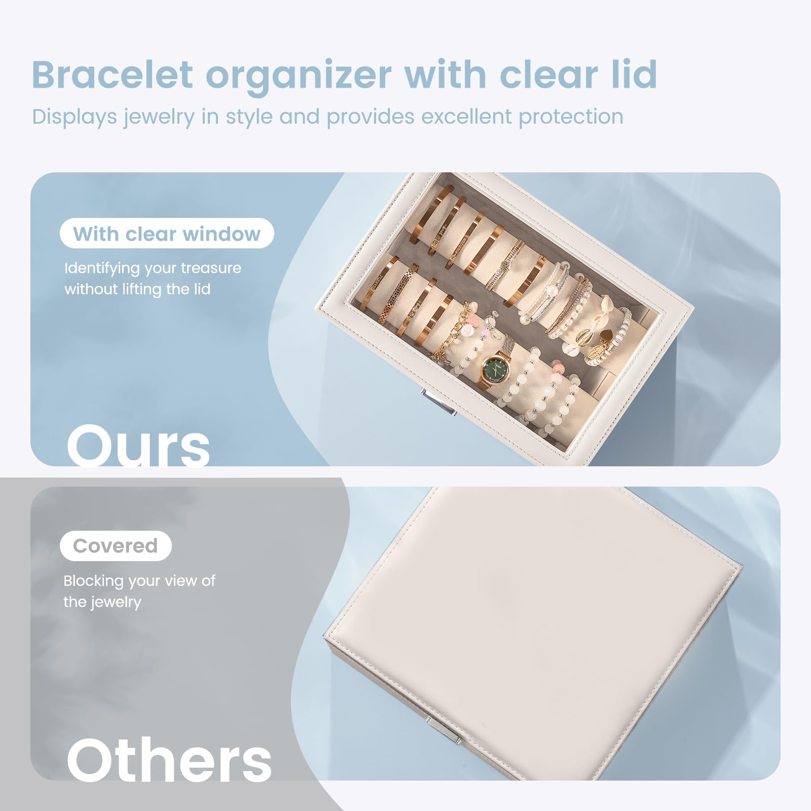 Bracelet Display Holder Clear Lid Jewelry Box