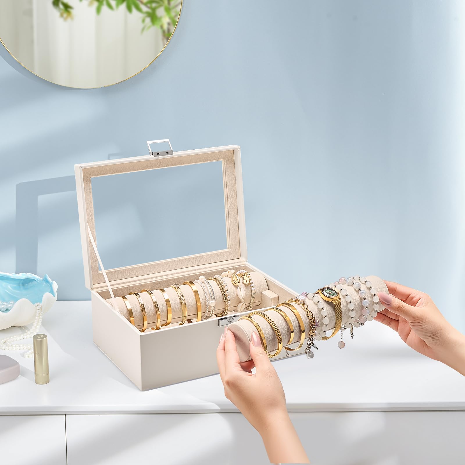 Bracelet Display Holder Clear Lid Jewelry Box