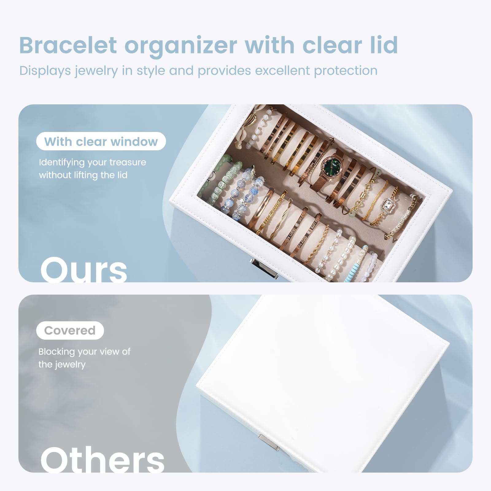 Bracelet Display Holder Clear Lid Jewelry Box
