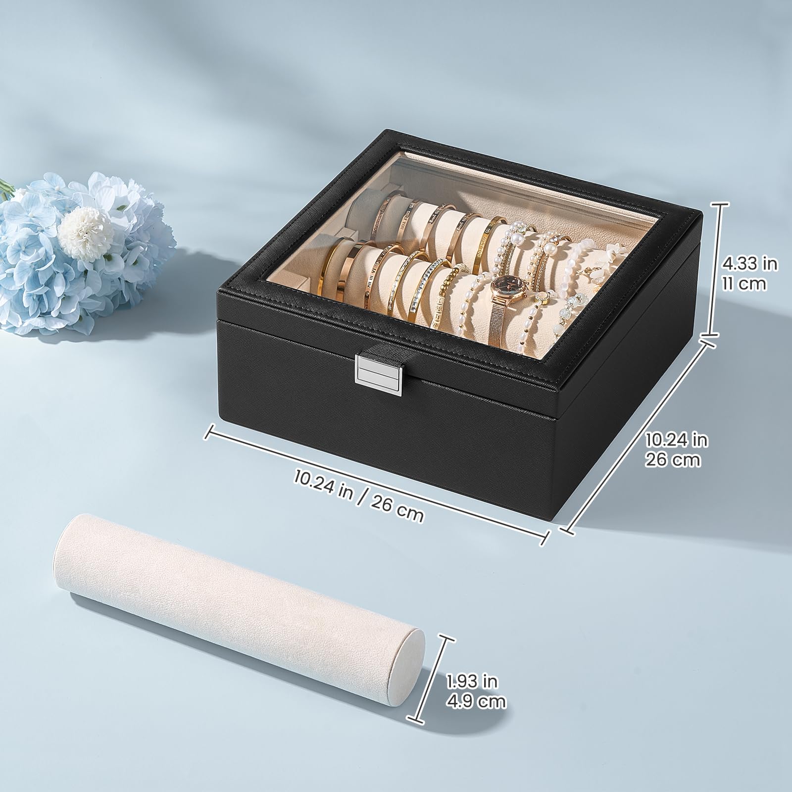 Bracelet Display Holder Clear Lid Jewelry Box