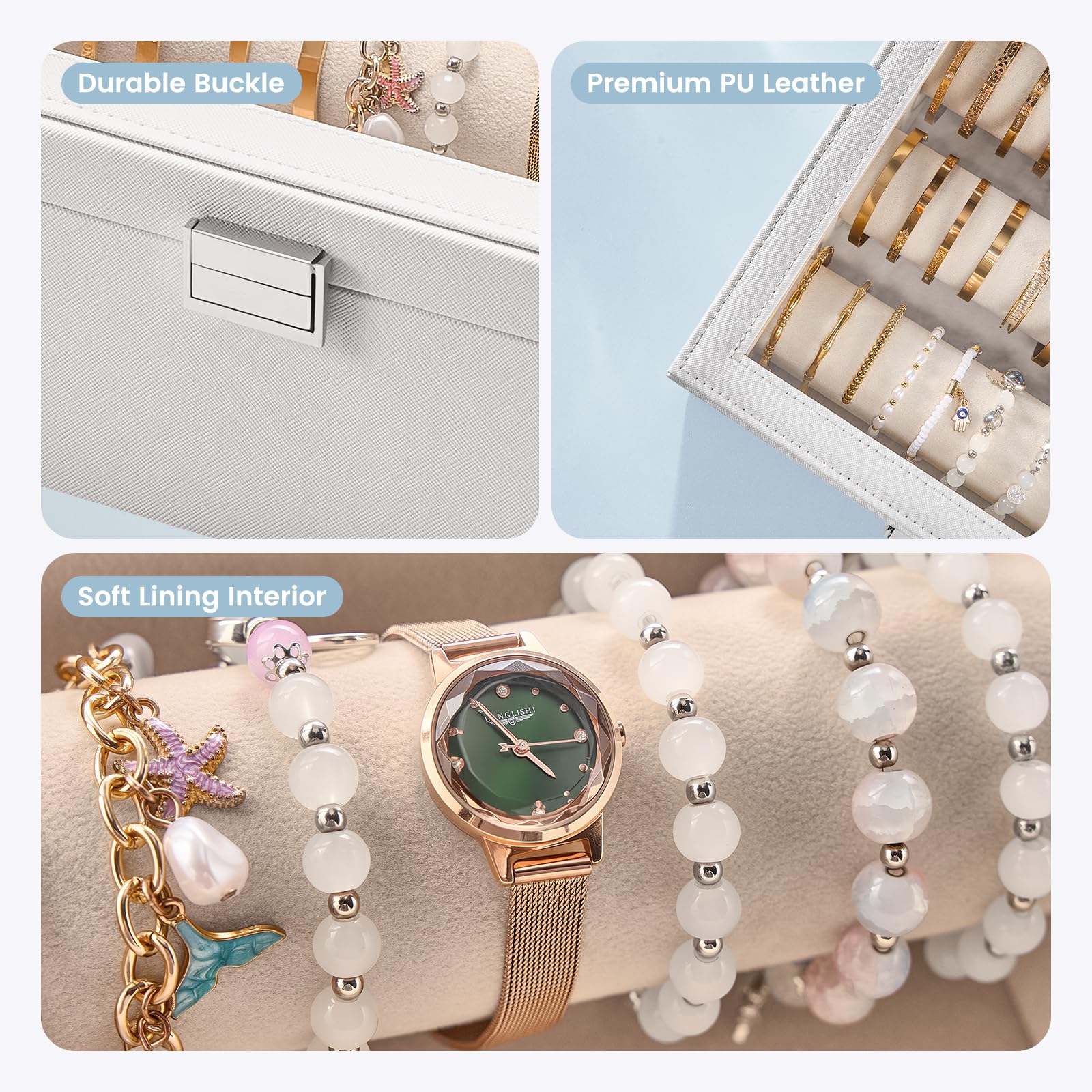 Bracelet Display Holder Clear Lid Jewelry Box