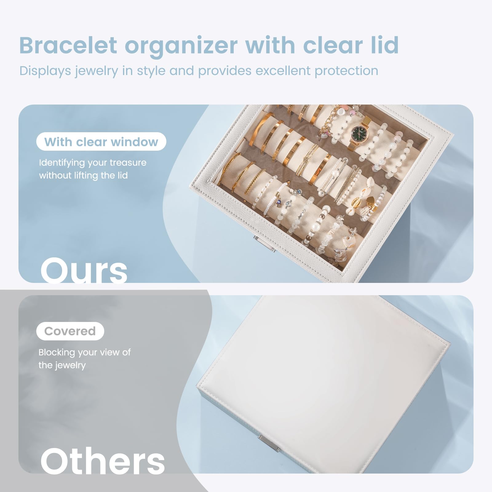 Bracelet Display Holder Clear Lid Jewelry Box