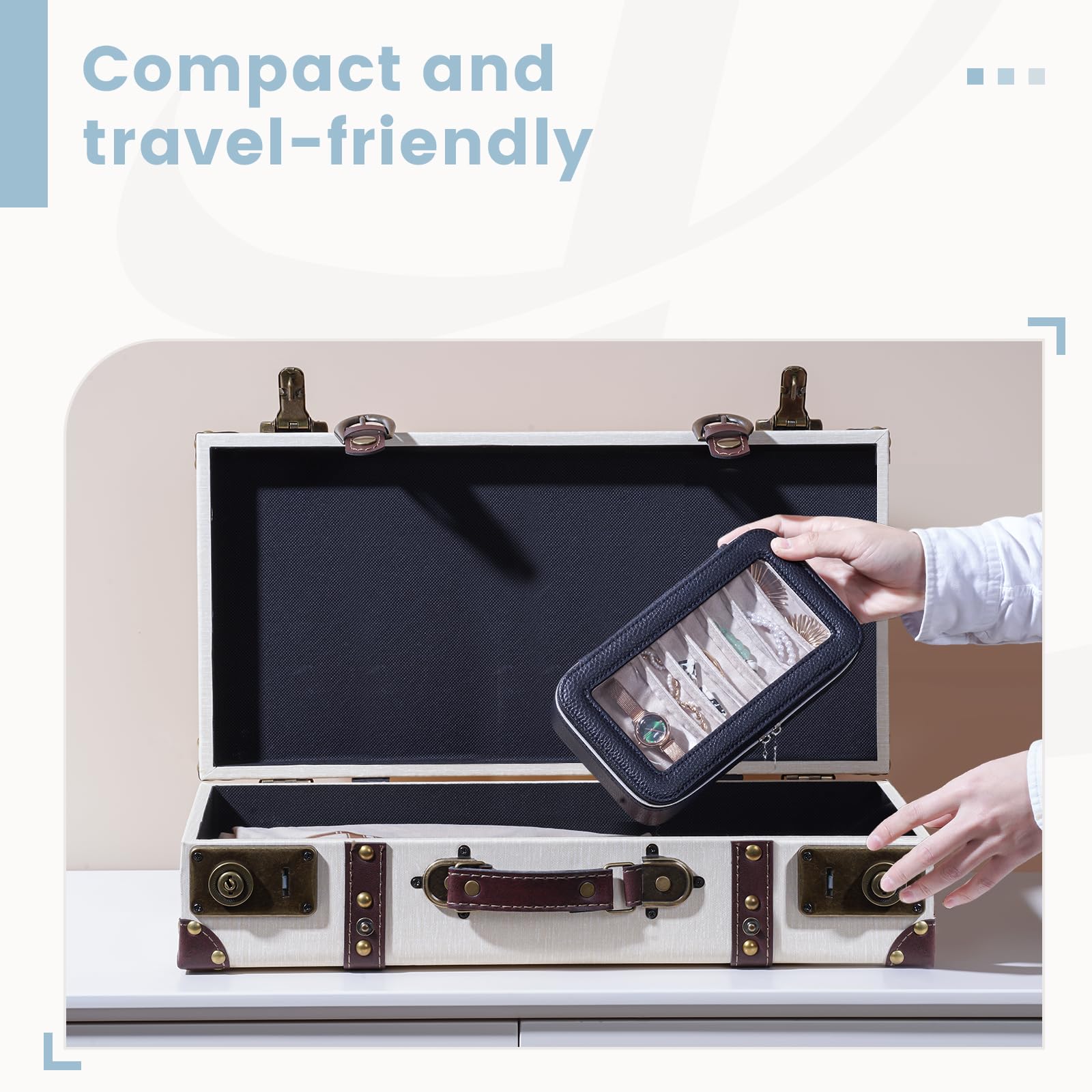 8 in 1 Travel Jewelry Case with Velvet Pouches