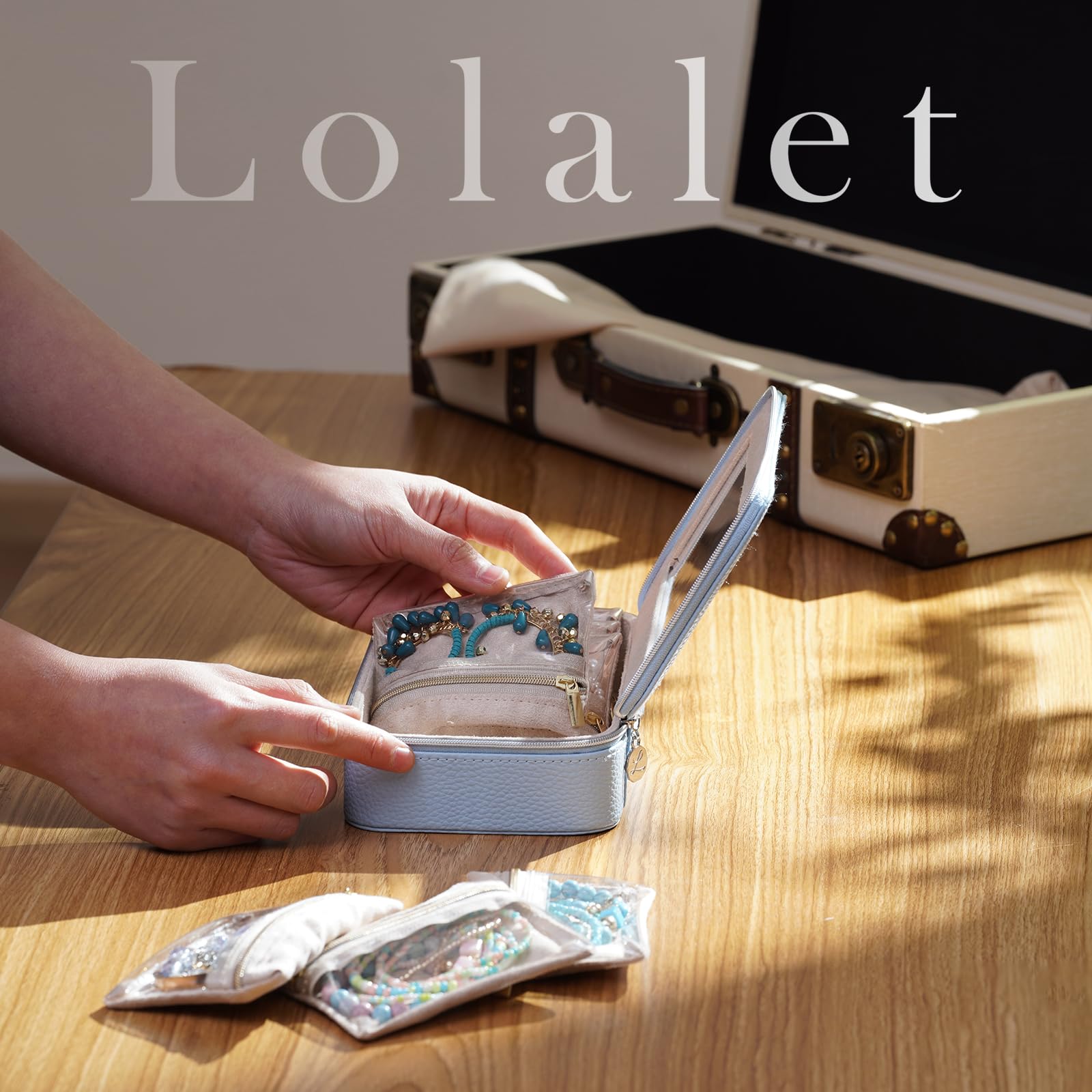 8 in 1 Travel Jewelry Case with Velvet Pouches