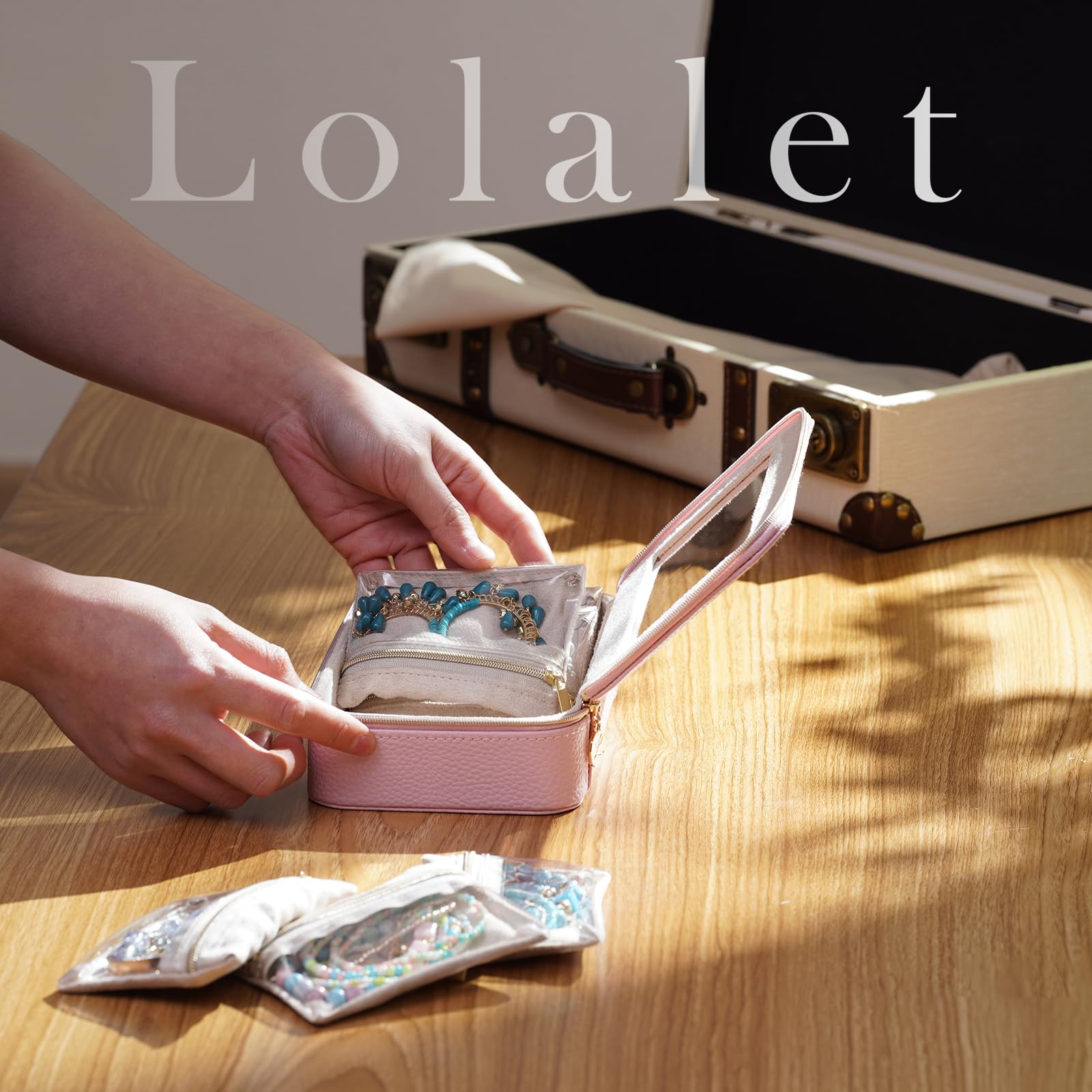 8 in 1 Travel Jewelry Case with Velvet Pouches