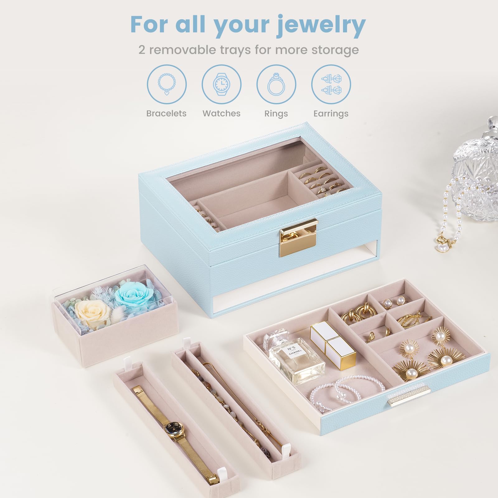 Preserved Flower Jewelry Box