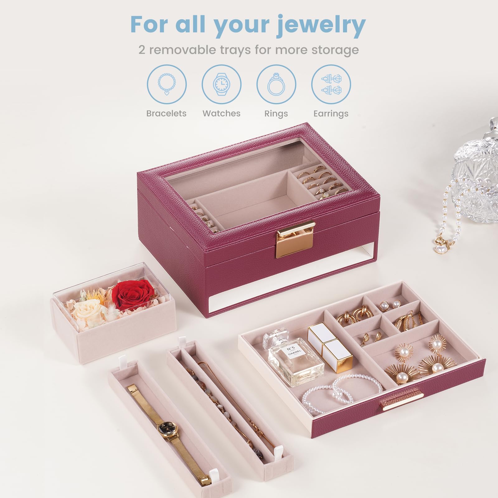 Preserved Flower Jewelry Box