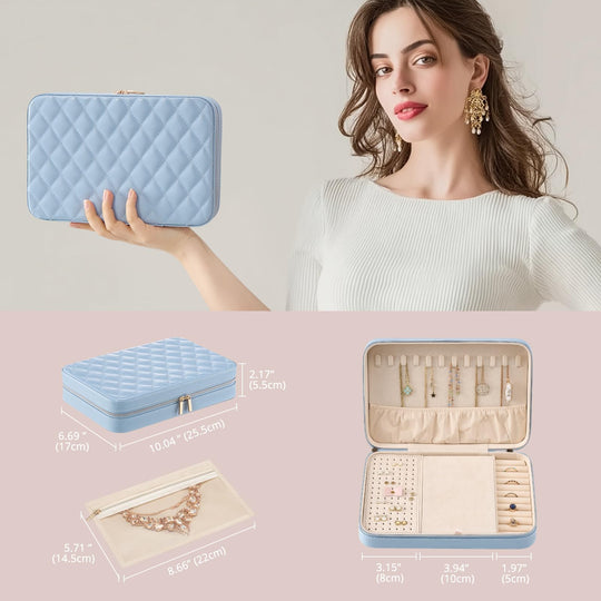 Travel Jewelry Organizer Box with Mirror