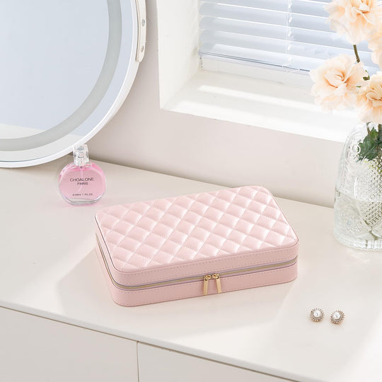 Travel Jewelry Organizer Box with Mirror