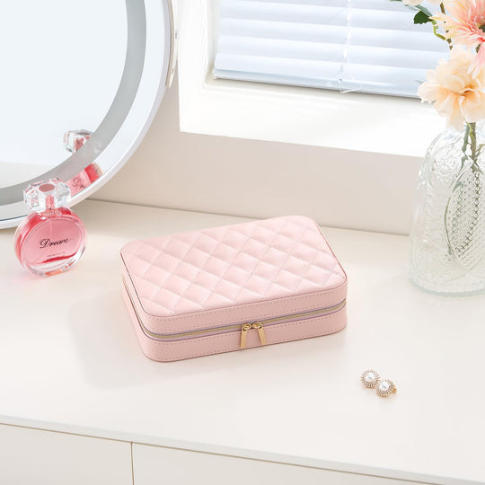 Travel Jewelry Organizer Box with Mirror