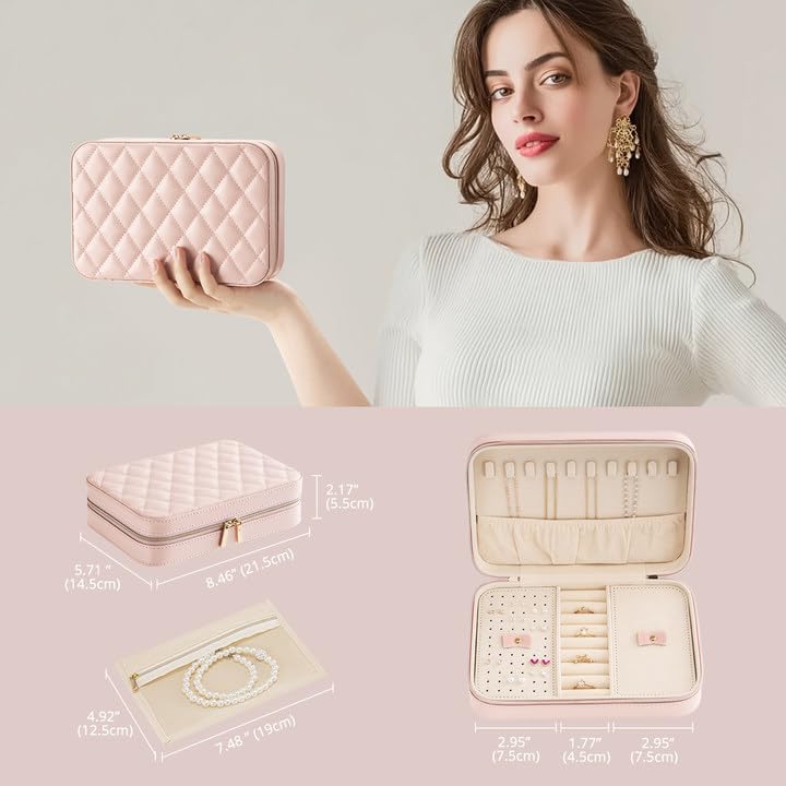 Travel Jewelry Organizer Box with Mirror