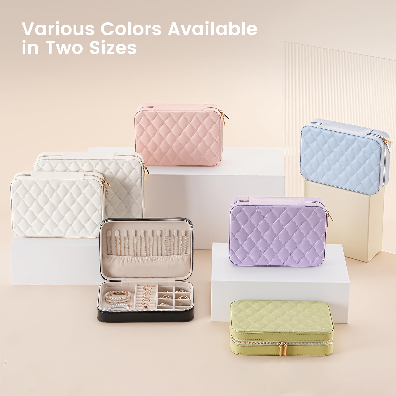 Travel Jewelry Organizer Box with Mirror