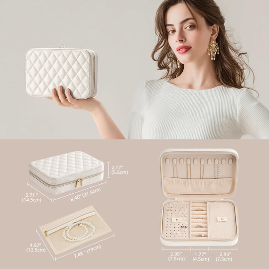 Travel Jewelry Organizer Box with Mirror