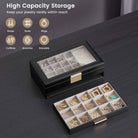 Large Earring Jewelry Box Case with Drawer and Grid