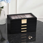 Large Earring Jewelry Box Case with Drawer and Grid