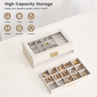 Large Earring Jewelry Box Case with Drawer and Grid