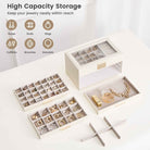 Large Earring Jewelry Box Case with Drawer and Grid