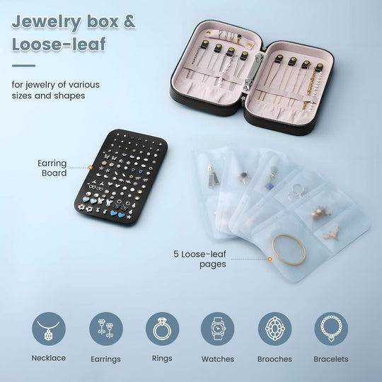 Portable Travel Binder-Style Jewelry Case