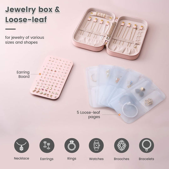 Portable Travel Binder-Style Jewelry Case