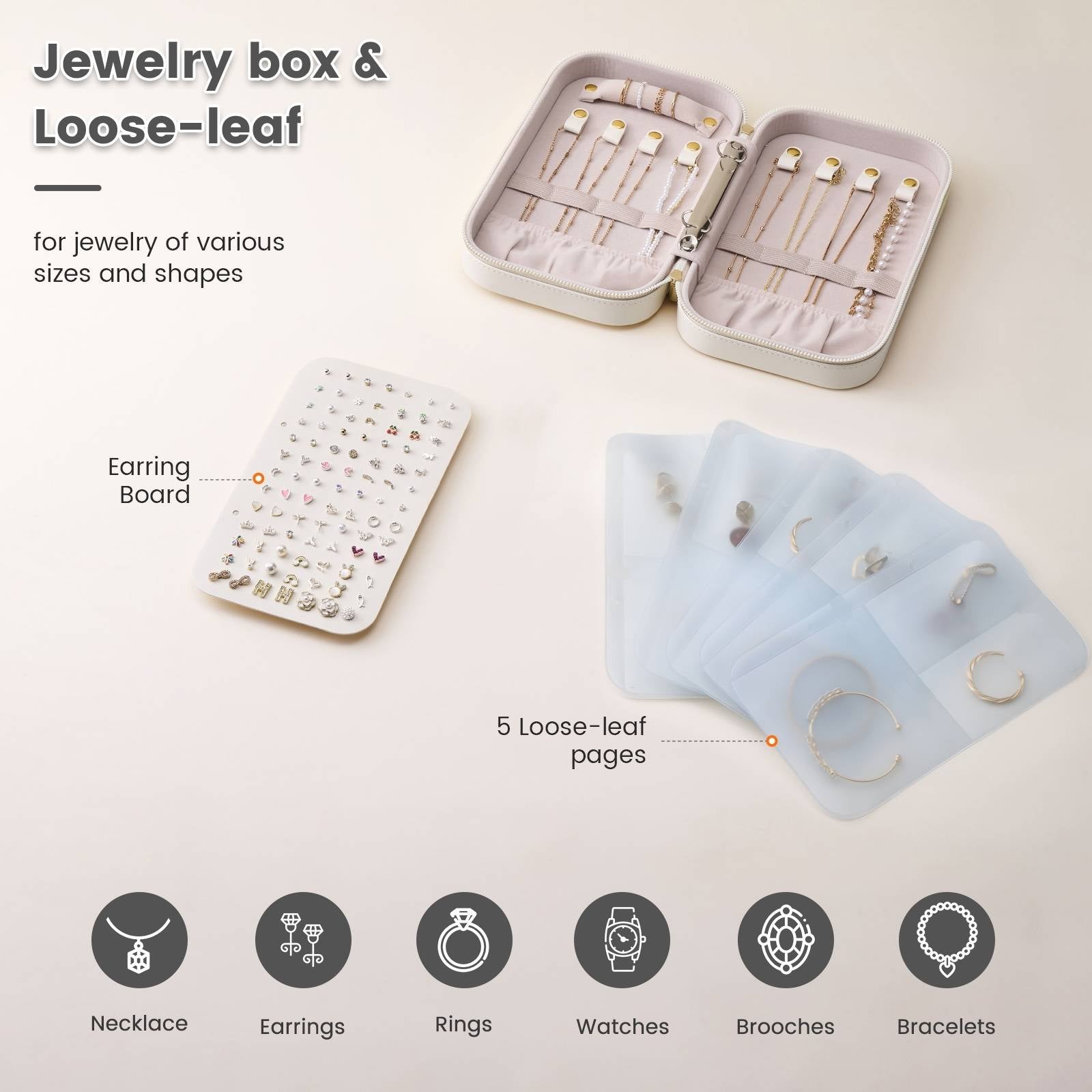 Portable Travel Binder-Style Jewelry Case