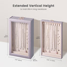 Necklace Organizer Box with Clear Lid