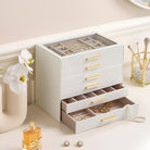 Luxury Leather Multi-Layer Jewelry Organizer