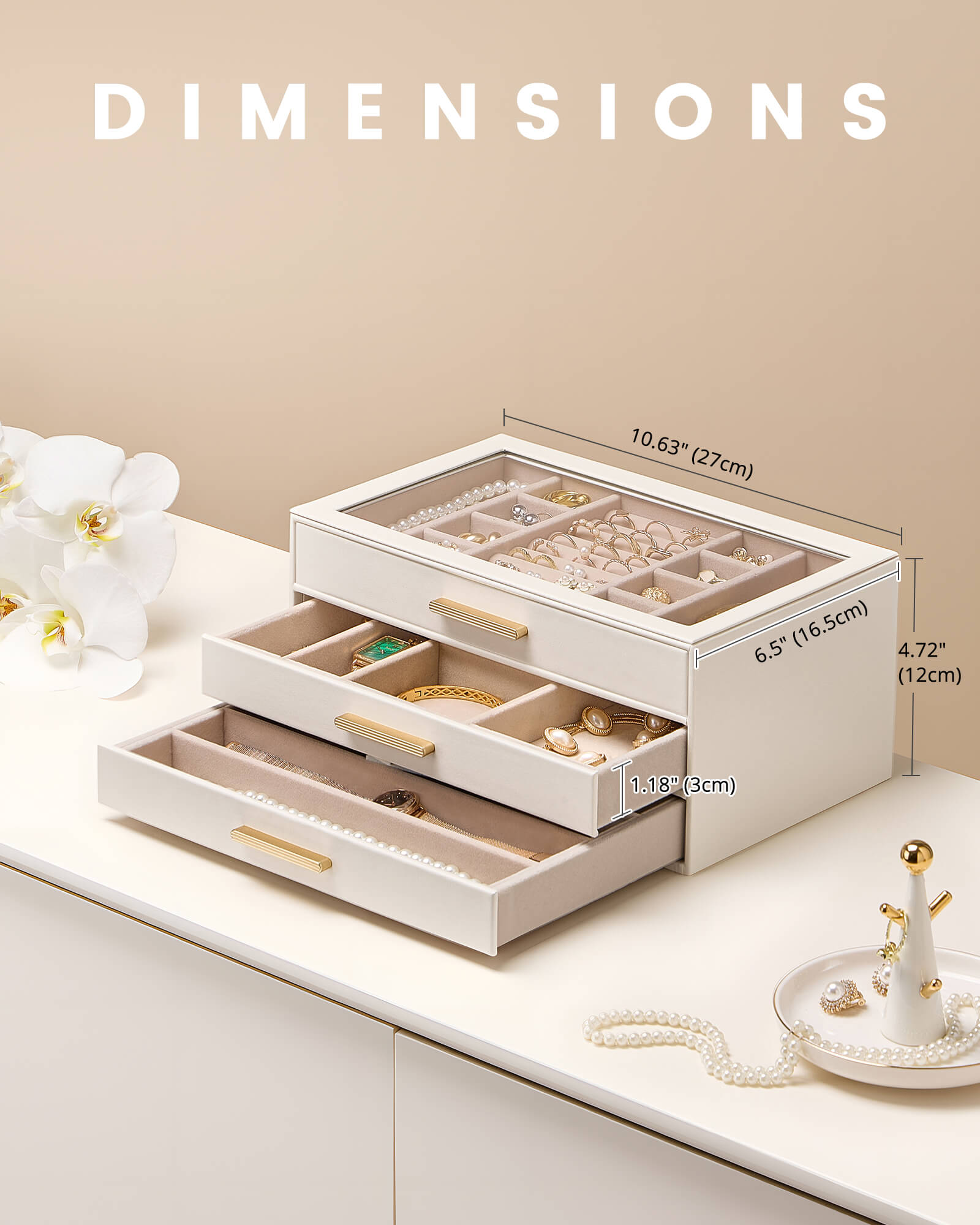 Luxury Leather Multi-Layer Jewelry Organizer