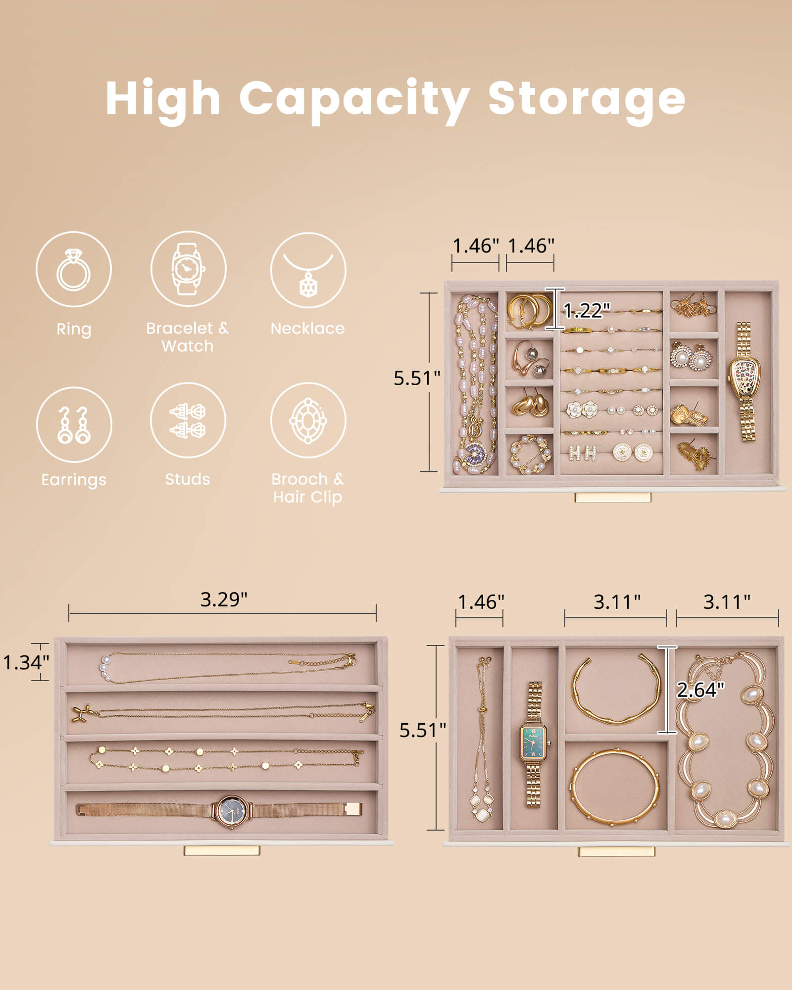 Luxury Leather Multi-Layer Jewelry Organizer