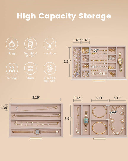 Luxury Leather Multi-Layer Jewelry Organizer