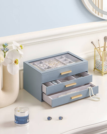 Luxury Leather Multi-Layer Jewelry Organizer