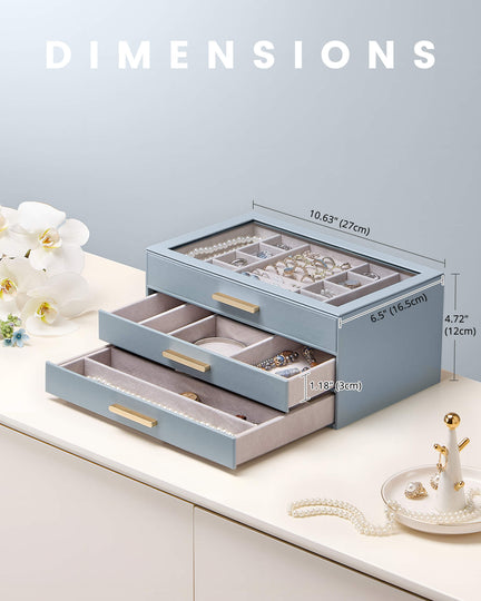 Luxury Leather Multi-Layer Jewelry Organizer