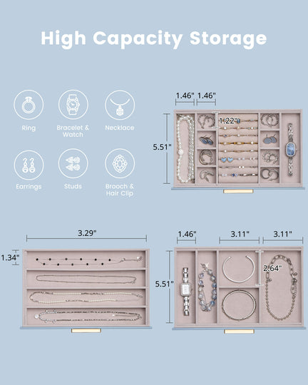 Luxury Leather Multi-Layer Jewelry Organizer