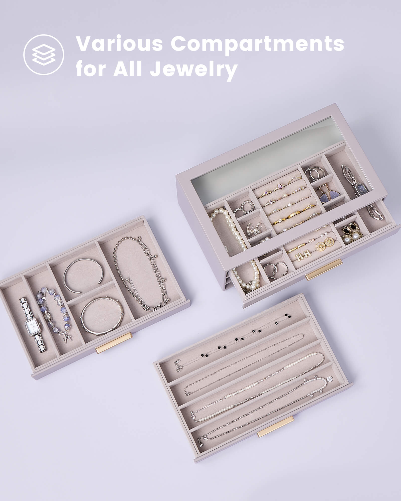 Luxury Leather Multi-Layer Jewelry Organizer